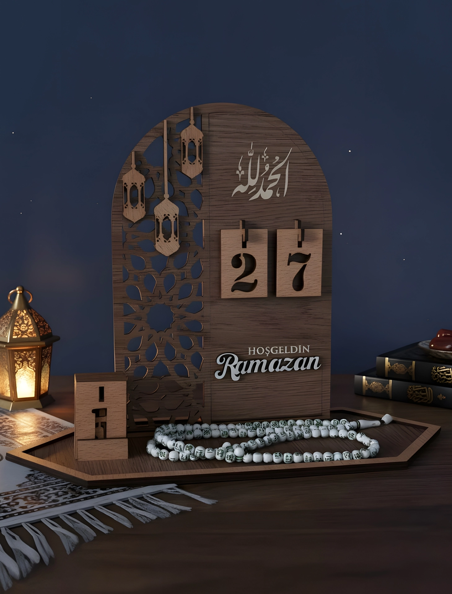 Ahşap Standlı Ramazan Takvimi