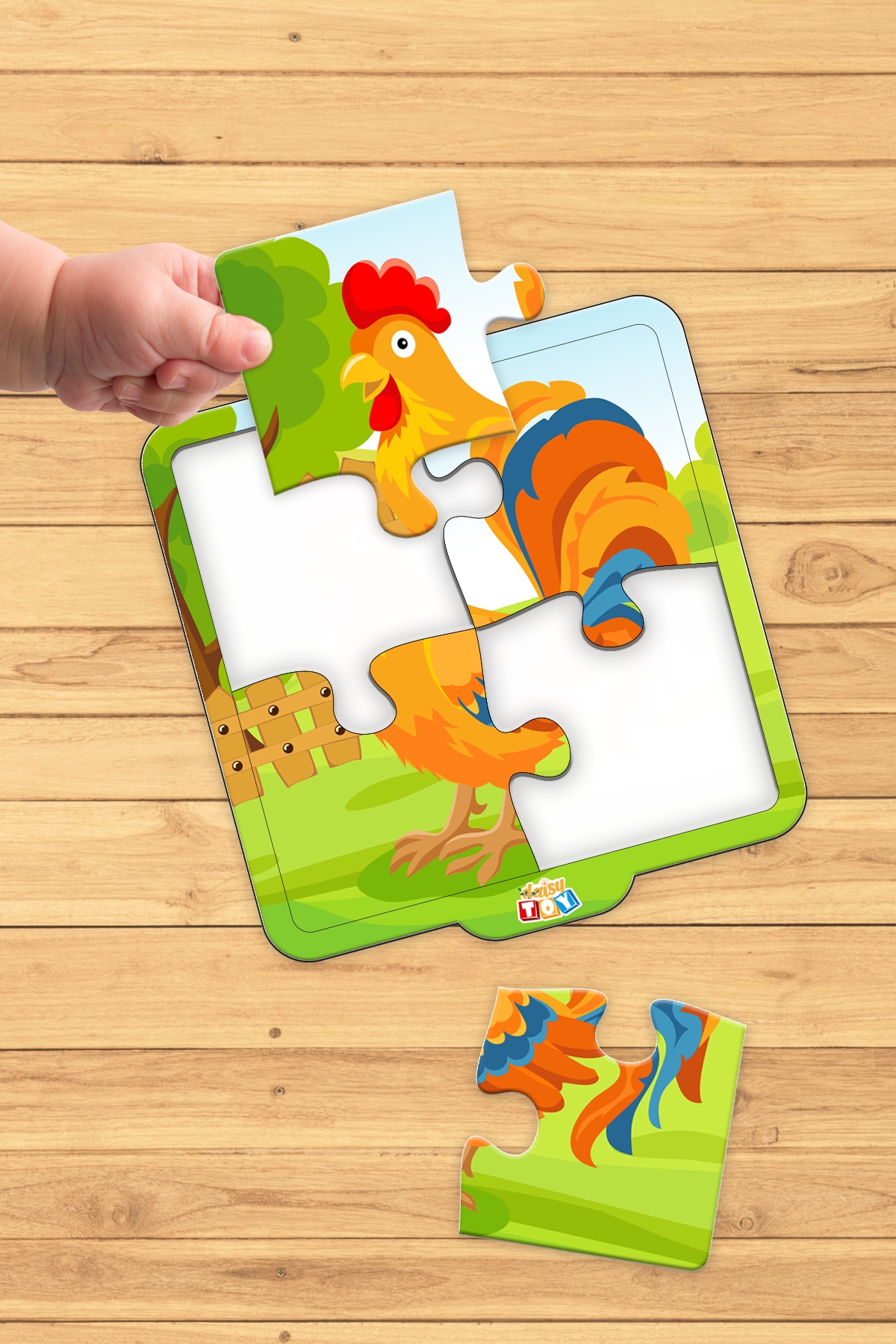 İlk%20Puzzle’ım%204%20Parça%20Çiftlik%20Hayvanları%20Horoz%20Yapboz