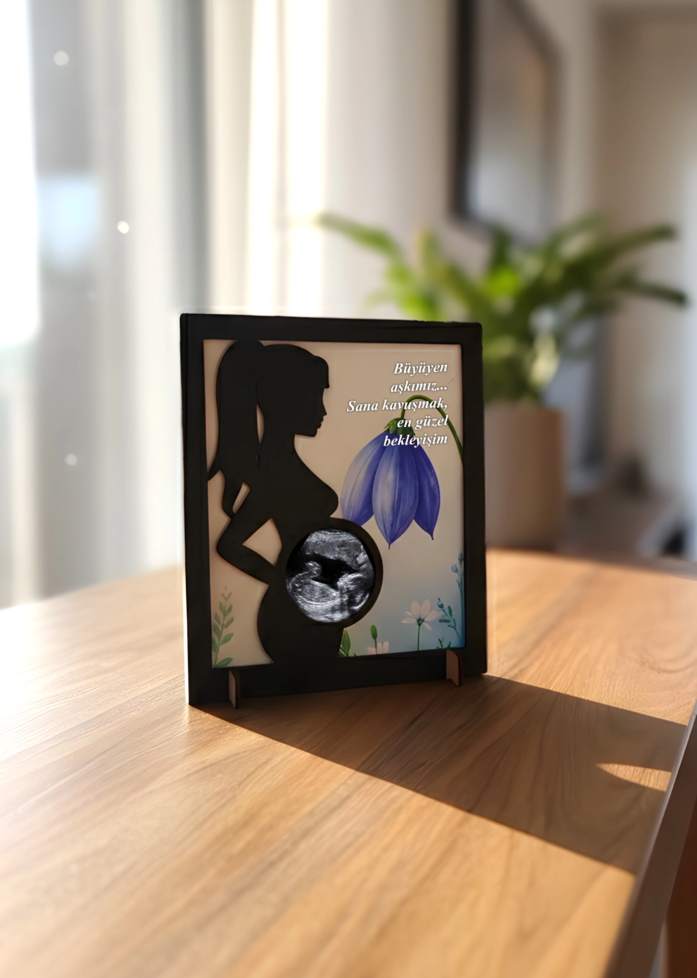 Kişiye Özel Mesajlı Ultrason Görüntülü Hamile Çerçevesi 5