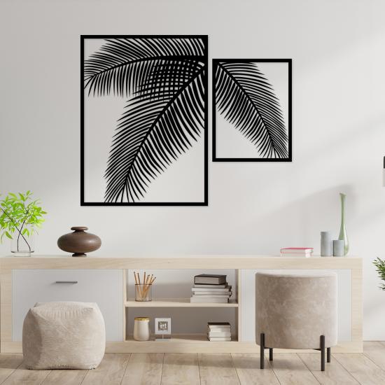 2’li Palmiye Yapraklı Dekoratif Duvar Panosu