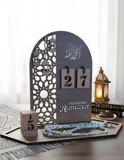 Ahşap Standlı Ramazan Takvimi | Hoşgeldin Ramazan