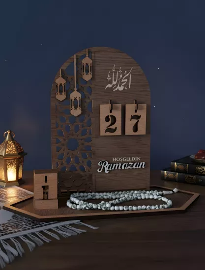 Ahşap Standlı Ramazan Takvimi | Hoşgeldin Ramazan