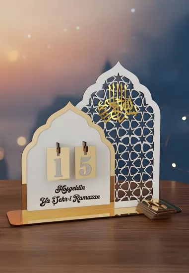 Altın ve Beyaz Ramazan Takvimi | Hoşgeldin Ya Şehr-i Ramazan