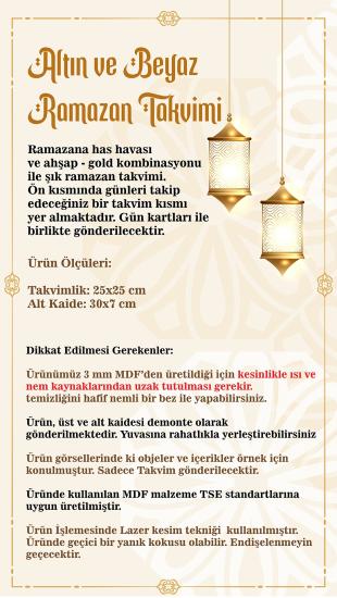 Altın ve Beyaz Ramazan Takvimi | Hoşgeldin Ya Şehr-i Ramazan