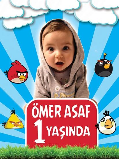 Angry Birds Temalı Doğum Günü Afişi