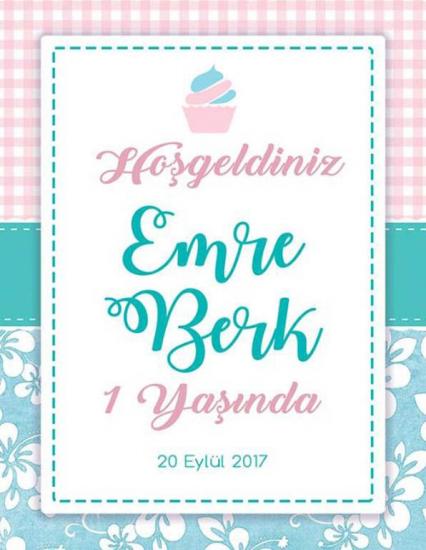 Cup Cake’li Doğum Günü Pankartı