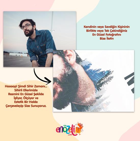 Estetik Resimli Fotoğraf Çerçevesi ve Yıldız Haritası