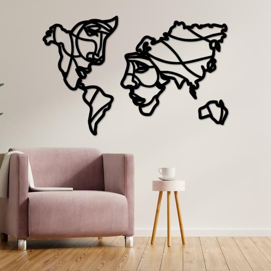 İnsan Silüeti Dünya Haritası Duvar Panosu