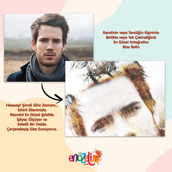 İsimli Estetik Fotoğraf Çerçevesi ve Yıldız Haritası