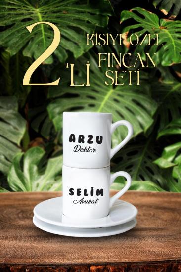 İsimli İkili Türk Kahvesi Fincan Seti