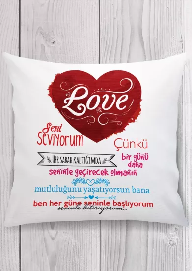 Kişiye Özel Romantik Aşk Yastığı | Sevgiliye Özel