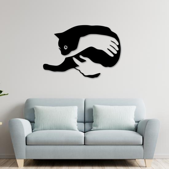 Kucakta Kedi Tasarımlı Duvar Panosu