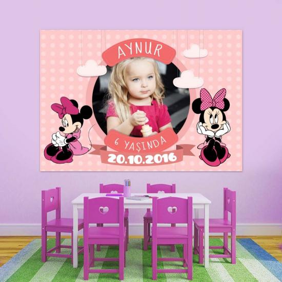 Minnie Mouse Temalı Doğum Günü Afişi-2