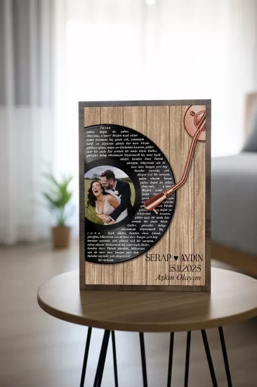 Şarkı Sözlü Kişiye Özel Plak Görünümlü Tablo