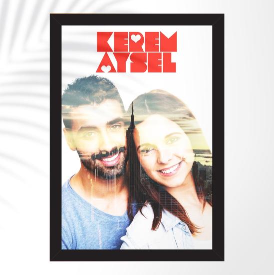 Sevgiliye Resimli Dekoratif Çerçeve