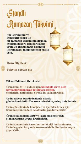 Standlı Ramazan Takvimi | Dekoratif Ahşap Tasarım